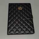 for iPad 10.2 Case 9th/8th/7th Generation (2021/2020/2019), Crown Bling Diamond Cute Elegant PU Leather Smart Auto Sleep/Wake Stand Shockproof Protective Case for Apple iPad 10.2 inch (Black)