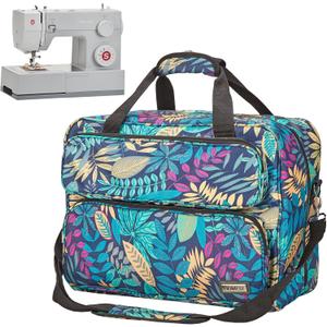HOMEST Sewing Machine Carrying Case, Universal Tote Bag with Shoulder Strap Compatible with Most Standard Singer, Brother, Janome, Floral (Patent Design) (Style 1)
