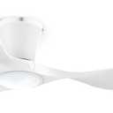 ocioc 42 inch Ceiling Fans with Lights and Remote, Dimmable Ceiling Fans with Reversible Quiet DC Motor, Flush Mount, 3CCT, White Ceiling Fan for Bedroom Living Room Indoor/Outdoor