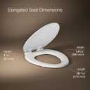 KOHLER K-25883-0 Triko Elongated Closed-Front Toilet Seat and Lid with Quiet-Close Technology, White