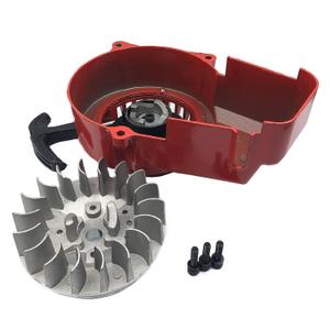 DEVMO Recoil Pull Starter with Flywheel Compatible with 2 Stroke 47cc 49cc Pocket Dirt Bike Mini ATV Engine Red