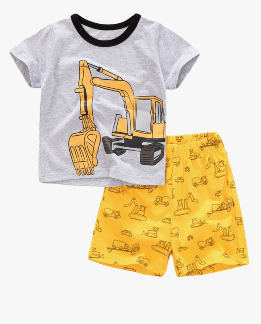 Popshion Boys Pajamas 100% Cotton Toddler 2 Piece Short Sleeve Pjs Kids Summer Sleepwear Clothes Set 3t-10t (4 Yrs Old)