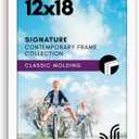 Americanflat 12x18 Poster Frame with Shatter-Resistant Glass - Signature Collection - Gallery-Style Frames Made of Engineered Wood - Photo Frame for Wall Display - White