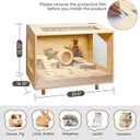 Wooden Hamster Cage - 24 inch Guinea Pig Cage Clear Small Animal cage with Open top Hamster Habitat Wooden Frame with Acrylic Panel