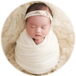 Zeroest Newborn Photography Wrap - Newborn Photoshoot Props - Boys & Girls Posing Stretch Knit Blanket (White, Small)