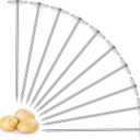 Newtay 12 Pcs Potato Baking Baked Nails, Stainless Steel Potato Baking Rods Gadgets Heating Core Grill Spikes Tools and Accessories for Kitchen, Silver