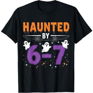 Haunted by 67 Funny Haunted by 6-7 Funny 6 7 Halloween T-Shirt, XL, Black