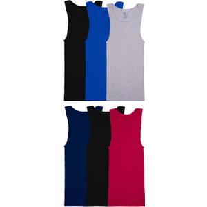 Fruit of the Loom Men's Sleeveless Tag Free Moisture Wicking Tank A-Shirt, 5 Pieces (L)