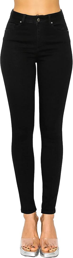 WAX JEAN Women's Repreve Butt I Love You Push-Up High-Rise Skinny Jeans (3, Black)