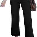 luvamia Wide Leg Jeans for Women Trendy High Waisted Flare Jeans Cropped Denim Pants Stretchy Baggy with Patch Pockets, Size XL