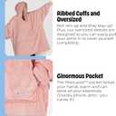 THE COMFY Original | Sherpa Lined Microfiber Fleece Wearable Blanket, Oversized Design with Hood and Pocket from Shark Tank (Blush)