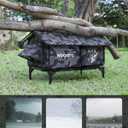 Gable Heated Cat House for Outside Cats in Winter, 100% Waterproof, Escape Door, Elevated, Insulated Outdoor Cat House Shelter with Heater for Feral Cat (Camo Black, 24"x16"x19")