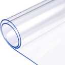 PVC Table Protector Cover Vinyl Tablecloth Clear Furniture Tablecloth Rectangle Pet Carpet Protector Crystal Table Cover Plastic Table Runner Waterproof Picnic Tablecloth 24X120 Inch