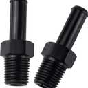 EVIL ENERGY 1/4" NPT Male to 3/8" Barb Fitting Adapter Straight Aluminum Black 2PCS