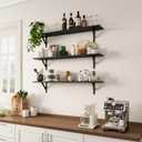 WOPITUES Long Wall Shelves 40″W x 8″D, Floating Book Shelves Max Load 65lbs, 40in