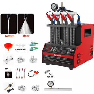 CT160 Fuel Injector Cleaner & Tester, 4-Cylinder Ultrasonic Cleaning Machine with Heating & 11 Test Modes for Cars Motorcycles - 110V/220V