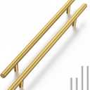 Haliwu 10 Pack Cabinet Handles Brass Gold Cabinet Pulls 7-1/2 Inch Hole Center Drawer Pulls Modern Bar Dresser Handles for Bathroom Kitchen Bedroom