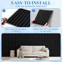 Nuanchu 32 Pcs 3D Slat Wall Panels, 12"x12" PVC Fluted Wall Paneling for Interior Decor, Paintable Waterproof Textured Tiles for Living Room TV Background Gaming Room, 32 Sq. ft Coverage (Black)