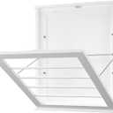 Whitmor MDF, Wood, Steel Wall Mounted Drying Rack for Storage, White