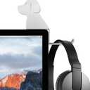 Monitor Stand, Puppy Tail Hook for Headphone, Saves Desk Space and Protects Headphones, Organizer Decorative Hanger for Hanging Keys Cables and More (Silvery)