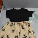 Seechoslo NEW 8-14Years Girls Elegant Dress Short Sleeve A-Line Floral Midi Party Special Occasion (US, Age, 13 Years, 14 Years, Black)
