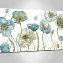 dgbtcart Greenhouse Flowers Canvas Wall Art Decor, Vintage Blue Floral Picture Painting Print Modern Artwork Poster for Bedroom Living Room Decoration 20" x 40" (40L" x 20W")