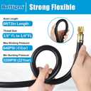 Boltigen 1/2'' ID Vacuum Refrigerant Hose, High Flow Black HVAC Vacuum Pump Hose with 3/8 to 1/4 Flare Fitting, 6 Feet Vacuum Certified Refrigerant Hose for AC/Refrigeration System