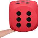 Shappy 7.9 Inches Foam Dice Fun Filled Large Educational Toy Kawaii Giant Dice Jumbo Decorative EVA Foam Big Square Building Blocks for Board Game Learning Sessions(1 Pc,Red)
