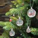 FAVOMOTO 18-Pack Iridescent Shatterproof Christmas Ornaments  Clear Rainbow Hanging Balls Multi-Size Xmas Tree Baubles for Holiday Wedding & Home Decor