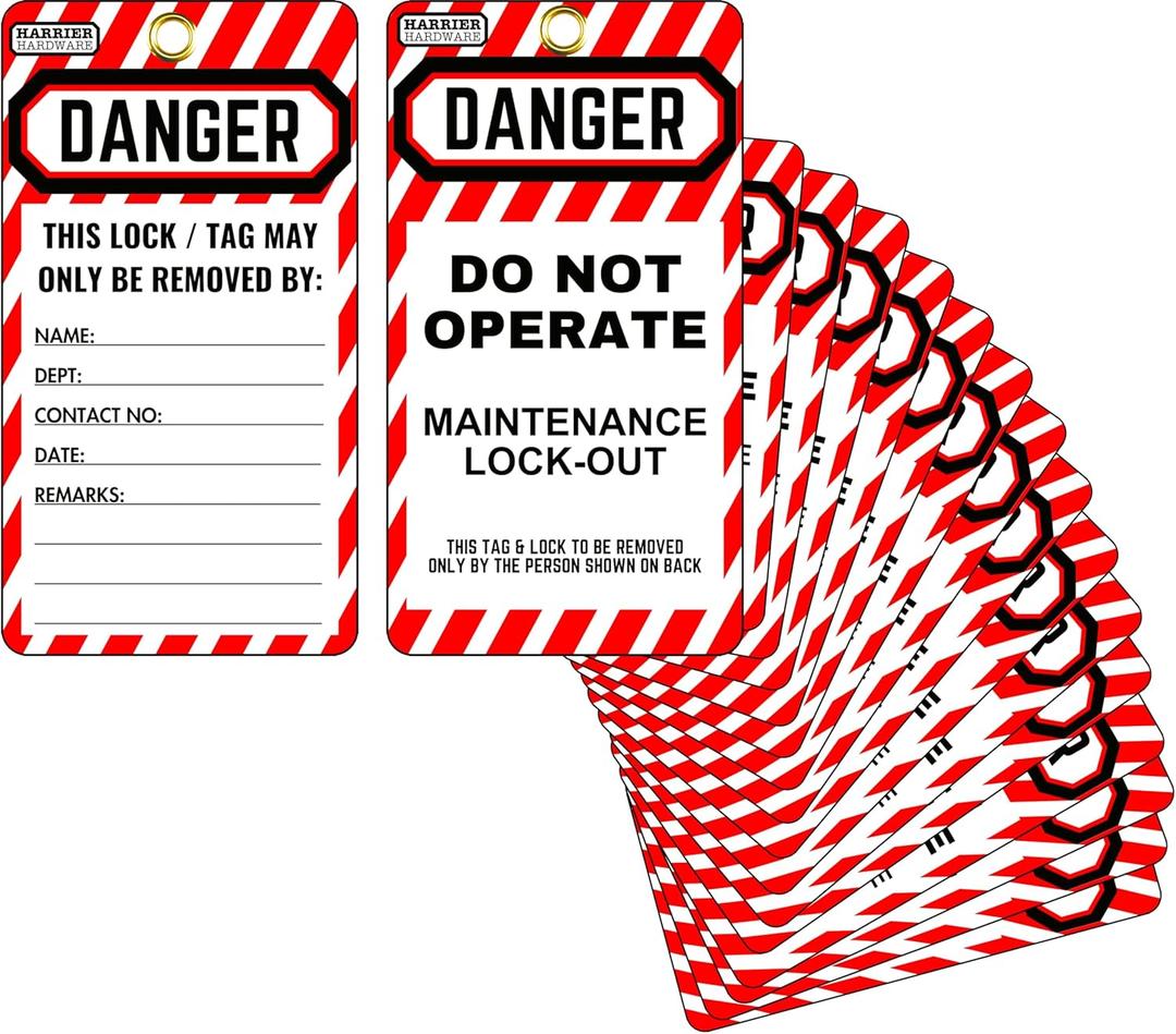 40-Pack Lockout Tagout Tags, 3 x 5.5-inch, OSHA Compliant Lock Out Tags (Red)