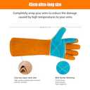 17.7In Cat Gloves, Animal Handling Gloves Bite Proof with Double Leather Pet Grooming for Cats & Dogs (Large)
