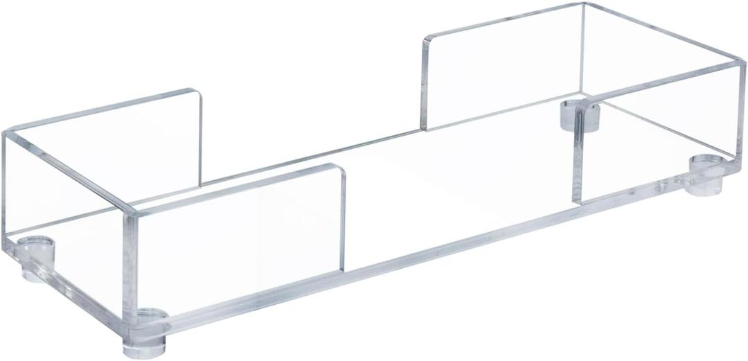 MyGift Modern Premium Clear Acrylic Bathroom Paper Towel Holder for Trifold, Z-Fold and Multifold, Commercial Grade Countertop Disposable Folded Napkin Dispenser Tray for Home, Office, or Business