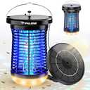 PALONE Solar Bug Zapper Outdoor, Detachable Solar Mosquito Zapper, Insect Zapper Indoor with LED Light, 4500V Fly Zapper 4 in 1 Electric Bug Zapper for Outdoor Camping Patio Garden Mosquito Killer