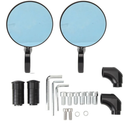 Motorcycle Bar End Mirrors Round Handlebar Rearview Side Mirror Anti Glare Blue Mirror Universal Fits for M8 M10 Mirror Holders CB1000R CB1300 CB600F Hornat (Matte Black