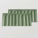 Mrs.Naturall Sage Green Valance Curtains for Windows 36x16 Inch Length