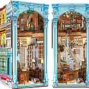 Book Nook Kit, DIY Miniature Dollhouse Booknook Bookshelf Insert Decor, 3D Wooden Puzzles with LED Light for Teens and Adults(Hemingway House)