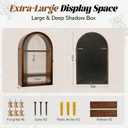 Shadow Box Frame 10x16 Large Shadow Boxes Display Cases with Removable Shelves, Linen Back & Acrylic Door, Memory Box for Medals, Photos, Wedding Bouquet, Keepsakes & Pet Memorials Walnut