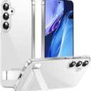Temdan Designed for Samsung Galaxy S25 Plus Case, Built in Hidden Kickstand Military Grade Drop Protection Never Yellowing Slim Thin Phone Case for Galaxy S25 Plus Case 6.7"- Crystal Clear (Galaxy S25 Plus 6.7", Clear)