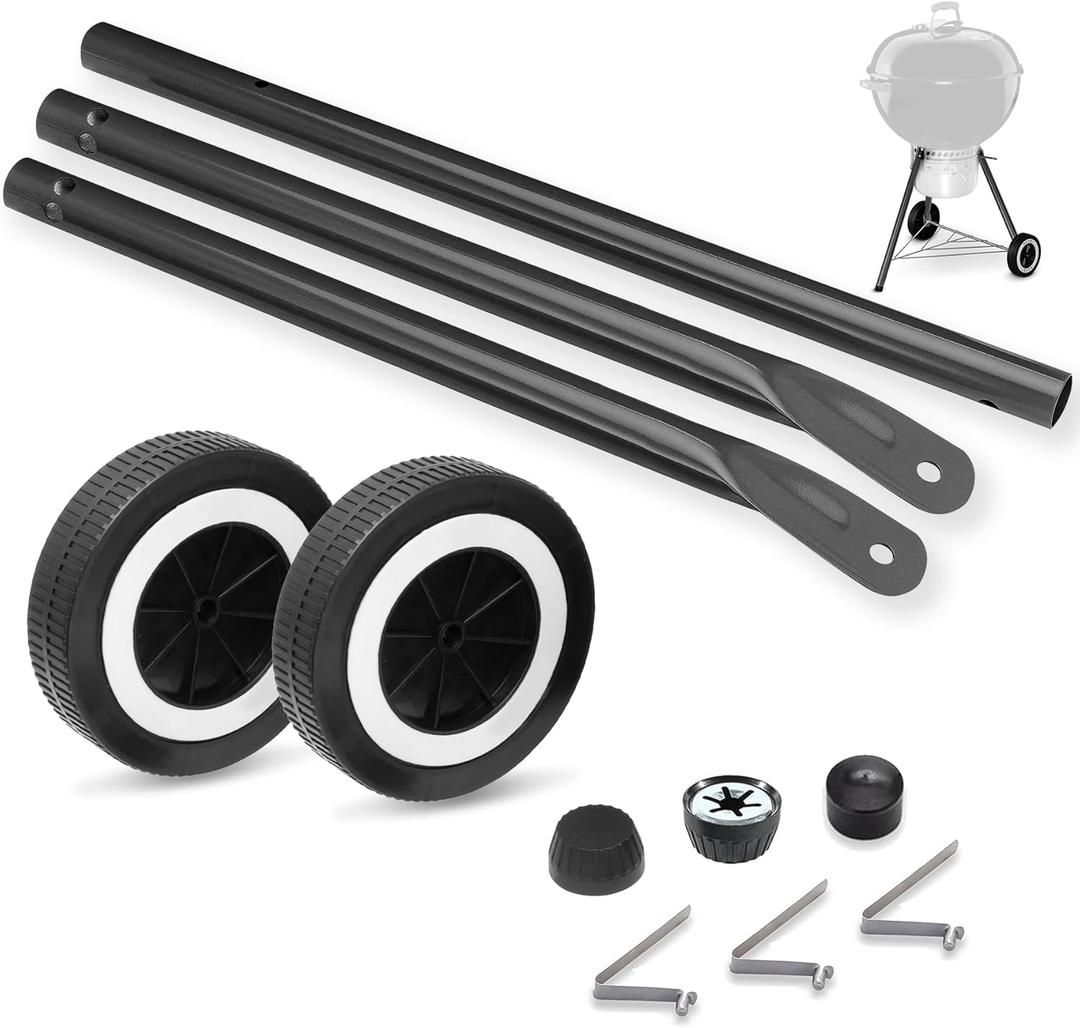 Front Leg Kit and Wheels for Weber 18 22 Kettle Grills, 6" Grill Wheels for Weber 65930, 65130 Front Leg for Charcoal Grill, Black Front Leg Front Leg Kit and Wheels for Weber 18 22 Kettle Grills, 6" Grill Wheels for Weber 65930, 65130 Front Leg for Charcoal Grill, Black Front Leg