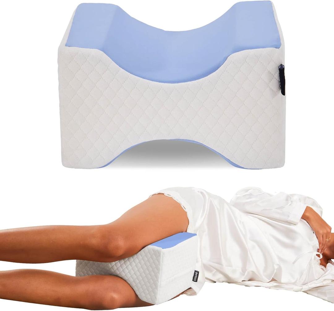 Side Sleeper Pillow, Knee Pillow for Side Sleepers, Sciatica Pain Relief Pillow (Blue)