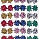 36pcs Gift Wrap Bow 3.5" Sparkle Star Bow Self Adhesive Gift Bows for Wedding, Basket Packaging, Party Decorations, Christmas, Birthdays, Holidays etc (B-Xmas, 3.5inches)