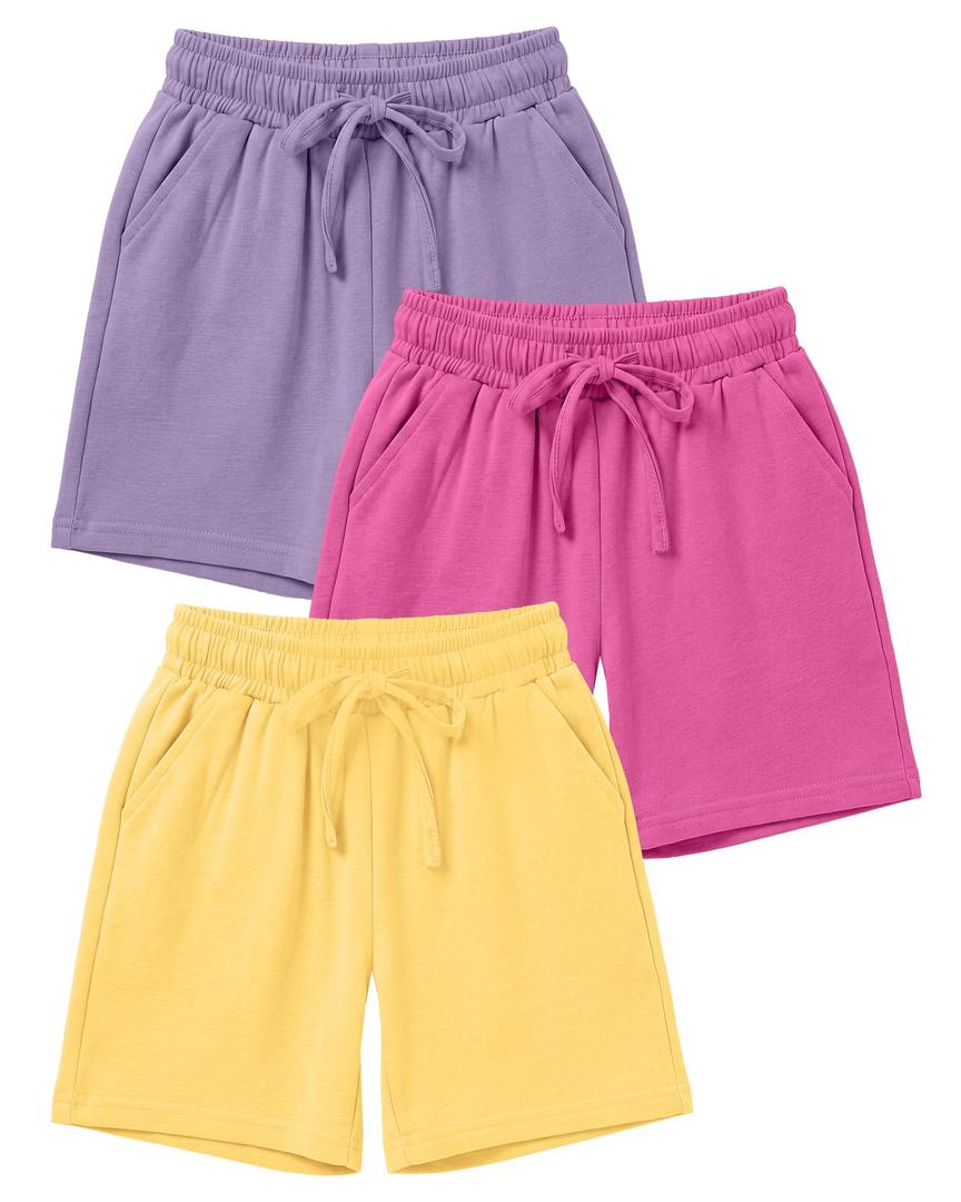 YooAurvox 3 Pack Toddler Girls Bermuda Shorts, 3-Color, 2T (M)