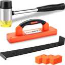 REXBETI Laminate Wood Flooring Installation Kit, LVP Installation Kit, Vinyl Flooring Tools - Tapping Block with Handle, Pull Bar, Double-Faced Mallet and Spacers
