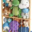 Triangle Stuffed Animal Storage, Wood Corner Toy Organizer Kids Room | Solid pine frame with breathable net, anti-tip base, DIY paint-ready top. Corner floor unit for bedroom, playroom, nursery