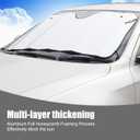 1 PC Car Front Windshield Sun Cover, 55.1" x 27.5" Thickened Double-Sided Bubble Insulation Cooling Protection, Suction Cup Installation Full Coverage Sun Shade, Universal for Cars (Silver)