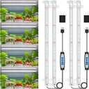 Wiaxulay LED Grow Light Strips, 6000K Full Spectrum Sunlike Growing Lamp with 6/12/16H Timer, 5 Dimmable Levels for Hydroponics, Succulent, Plant Shelf, 2 Pack