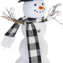 Adorable Christmas Snowman Figurine Decorations - The White Snowman with Lighting Effects for Indoor Decor and Collectors