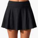 Aqua Eve Women Swim Skirt Tummy Control Swimsuit Skirt High Waisted Bathing Suit Bottom(size L)