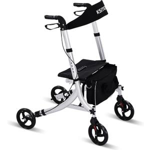 Rollator Walkers for Seniors, Rolling Walker with Backrest 300lbs
