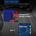 SAFEMATE Heavy Duty Jumper Cables, 2 Gauge 18 feet Automotive Booster Cables for Car Battery, with Voltage Detection and Reverse Connection Protection